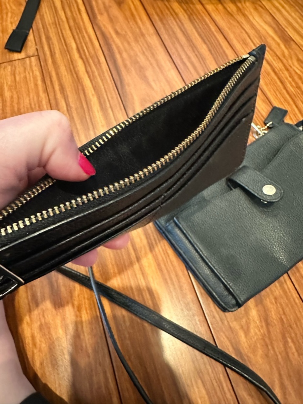 Coach Black Crossbody Wallet Purse - Classic Leather Look - Picture 4 of 10